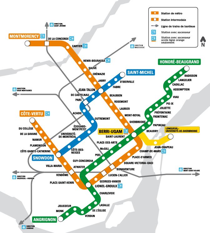 Montreal Metro Transit Map